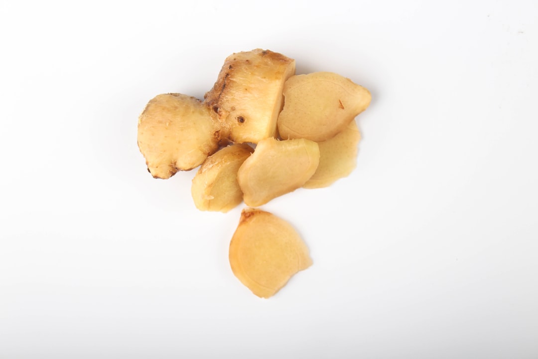 dried ginger root slices — a warming herb in the ban xia xie xin tang formula