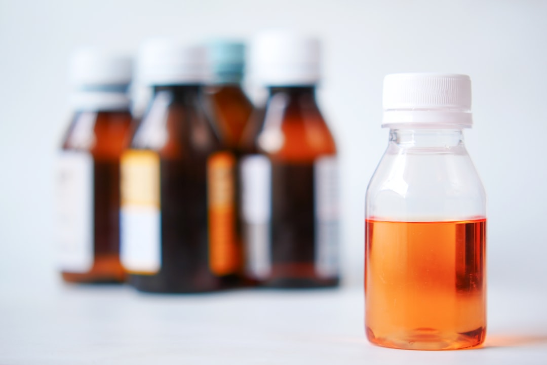 herbal medicine liquid extract bottles on a table